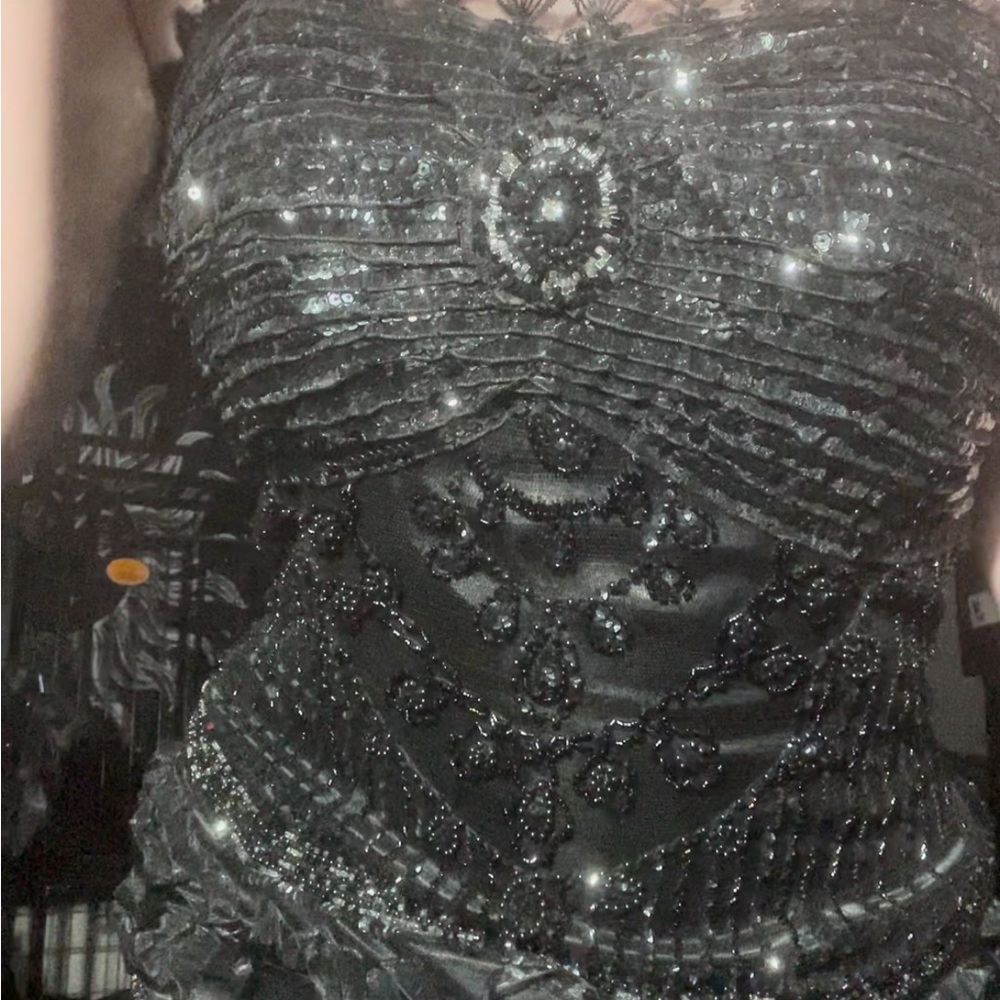 Elegant Black Sequin Dress miss new york
